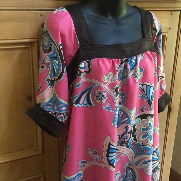 Banana Republic boho silk tunic dress paisley L - Picture 4 of 8